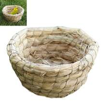Handwoven Straw Bird Nest - Provides Warm And Cozy Shelter For Parrots, Pigeons And Other Birds - Light Grey - View 8