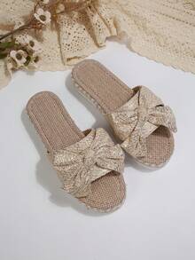 Women's Summer Vacation Bohemian Style Platform Slippers - Beige - View 7