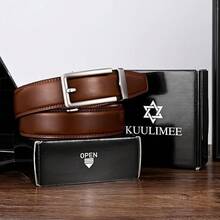 Men's Belt, Ratchet Dress Casual Belt With Adjustable Automatic Buckle Trim To Fit,36inch-40inchWaistAdjustable,CognacBrown-01 - 干邑棕-01 - 查看 9