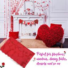 Valentine's Day Themed Red Heart Lace Table Runner, Featuring An Exquisite Hollowed-Out Heart Pattern. A Must-Have For Anniversary Parties, Weddings, And Romantic Celebrations. A Perfect Home Decor Item To Enhance The Ambiance Of Your Dining Table. Suitable For Birthday Parties, Baby Showers, And Holiday Decorations. - Multicolor - View 10