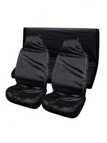Universal Waterproof Front & Rear Car Seat Covers, Cool And Comfortable For Summer, Black, Ideal For Families With Pets, Essential Car Accessory To Prevent Pet Hair - A - View 9