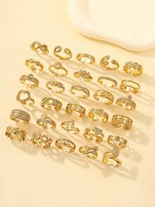 4/6/9件套精致水钻指节戒指 - 波西米亚风INS风开口戒指，时尚饰品礼品 | 随机发货或整套购买