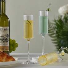 1/2/4/6pcs Set Ribbed Acrylic Champagne Flutes, 5.5oz (155.9g) Unbreakable Reusable Champagne Toasting Glasses - Modern Elegant, Suitable For Wedding, Party, Anniversary, Christmas, Birthday - Transparent - View 4