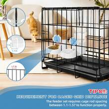 Paquete de 2 dispensadores automáticos de agua para alimentos para mascotas, alimentador automático de conejos y dispensador de agua para jaula, tazón de comida y agua para gato, conejo, chinchilla, - Azul - Ver 5