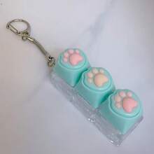 可爱猫爪钥匙扣，手指减压玩具，钥匙扣测试器，背包挂件，生日礼物，减压玩具，情人节礼物，日常小礼物，放松减压 - 粉色 - 查看 6