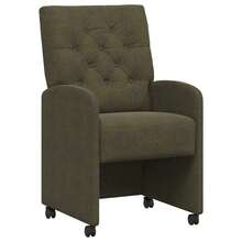 Sedie da pranzo vidaXL con ruote, 2 pezzi, verde militare, 58 x 67 x 97 cm - Verde - Visualizzare 1