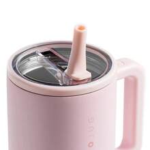 HYD Traveler - 40 Oz Water Bottle With Handle & Flip Straw - Fits In Cup Holder, Leak Resistant Tumbler-Reusable Insulated Stainless Steel & Rubber Base - Gifts For Women & Men - Pink Sand - 查看 2