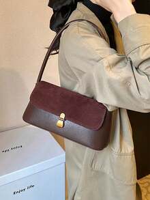2026 Vintage Niche Baguette Bag New Fashion French Underarm Bag Shoulder Handbag Commuter Bag - Màu Đỏ Sâu - Xem 2