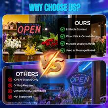 Father's Day Gift:LED Open Sign For Business 13"X7.87", Programmable App Control, Ultra Bright Dynamic Lighting, Waterproof Wall Mountable Light Up Sign For Storefront, Bar, Cafe, Salon & Restaurant - 13*7.9in-two-row Display - View 5