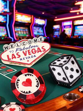 Presilha de cabelo com a letra "Las Vegas", feita de fibra de acetato, acessório divertido para festas.