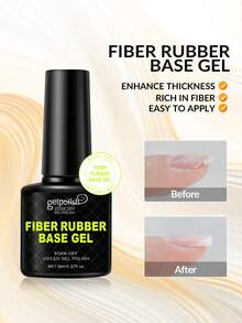 GELPOLISH Capa base de fibra de goma, capa base de goma transparente, utilizada para fortalecer/construir/reforzar/fortificar las uñas, protección duradera, removible, adecuada para uñas débiles - transparente - Ver 3