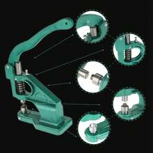 1pc Hand Press Grommet Eyelet Machine with 3 Dies & 1500pcs Grommets 6/10/12mm - Verde - Ver 7