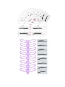 Șablon reglabil pentru modelarea sprâncenelor complete - Șablon pentru sprâncene Slouchy pentru începători, portabil/cu bandă de susținere, set de instrumente de modelare 3D a sprâncenelor cu măsurare simetrică