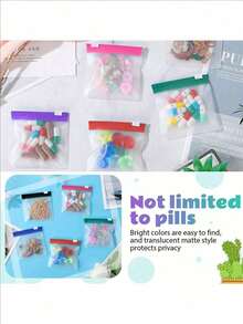6pcs/1pc Portable Zipper Pill Case, Reusable Medicine Storage Box, Multi-Function Sealed Bag For Storing Tablets/Pills, Waterproof Seal, Suitable For Jewelry, Gems, Jewelry Storage, Organizer Pouch, Portable Storage Bag - Multicolor - View 8