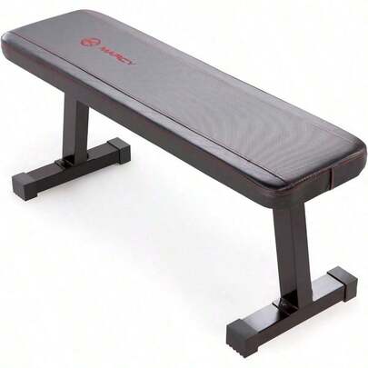Marcy - Banco de pesas plano para entrenamiento de pesas y ejercicios abdominales
