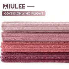 [Free Shipping]MIULEE Pack Of 4 Purple Pink Valentines Corduroy Decorative Throw Pillow Covers 20x20 Inch Soft Boho Striped Pillow Covers Modern Farmhouse Spring Home Decor For Sofa Living Room Couch Bed - 紫粉色 20吋 x 20吋 四件裝 - 查看 7