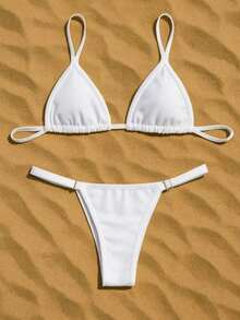 Women's Athens String Bikini Top In Supplex With Adjustable Straps - White - View 4