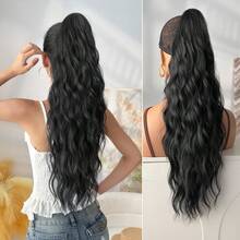 Claw Shaped Ponytail Extension Hair Accessory Black Brown Gradient Red Gradient Purple Gradient Pink Gradient Blue Gradient Brown Multi-Color 24 Inch Water Ripple Heat-Resistant Fiber Synthetic Ponytail Wig, Suitable For Women's Christmas, Halloween Parties And Daily Use - Two-Tone - View 13