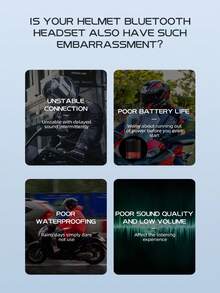 2pcs Motorcycle Helmet Headphones, Bluetooth 5.3 Wireless Noise Cancelling Headphones With 16 RGB Lighting Modes, Super Long Battery Life, Dual Noise Cancellation/Auto Answer/Call/Music Control - A - View 8