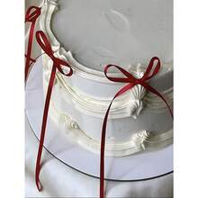 10pcs Bow Knot Cake Decorations DIY Supplies Birthday Anniversary Wedding Holiday Decor Party Favor - Đỏ - Xem 6