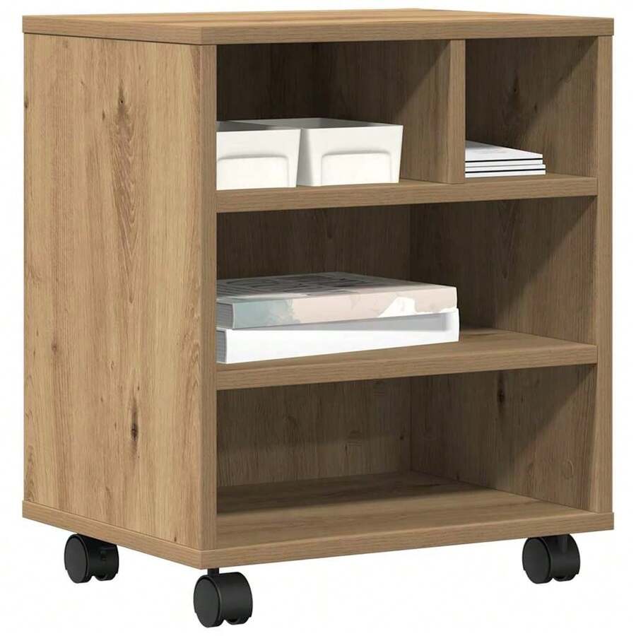 vidaXL Supporto d'imprimante chêne artigianale 41 x 32 x 48 cm - Castano - Visualizzare 1