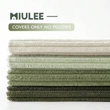 [Free Shipping]MIULEE Christmas Decorative Throw Pillow Covers Set Of 4 Summer Light Green Gradient Natural Earthy Modern Classic Soft Corduroy Cushion Covers For Sofa Couch Bed Living Room Home Decor 18x18 Inch - 綠白相間,18英寸x18英寸,4件裝 - 查看 4