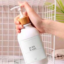 Set 3 Dispensadores de Jabón Líquido Shampoo y Acondicionador Botellas de 500ML Accesorios Ideales para Baño y Regadera Blanco - blanco - Ver 2