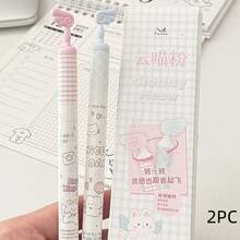 范仕翔新款治愈系猫咪天使翅膀圆珠笔，时尚高品质按压式黑色圆珠笔，带替换笔芯，0.5mm速干毛笔笔尖，适合解题，学生记笔记和书写。 - 黑色 - 查看 14