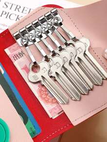 This Stylish And Versatile Women's Key Case Is Perfect For Storing Keys, Access Cards, And Coins. It's A Beautiful Key Case, Wallet, Key Holder, Protective Cover, Minimalist Coin Purse, Small Bag, Heart-Shaped Card Holder, And Multi-Functional Pouch. It Makes A Perfect Gift For Family And Friends On Valentine's Day Or Thanksgiving. - Multicolor - View 3