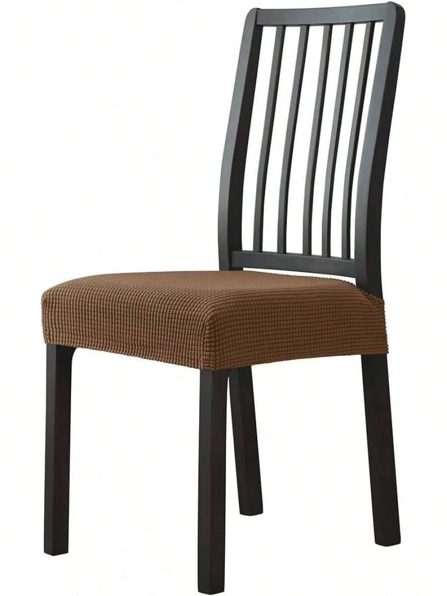 Fundas para Sillas de Comedor Flexibles, 6 Piezas Funda Asiento Silla Comedor, Funda de Comedor, Cubre Sillas Comedor, Extraíbles y Lavables, para Restaurante, Hotel, Banquet (Marrón Oscuro)