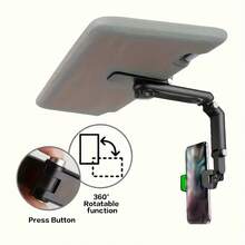 Universal Type 1080 ° Rotating Sun Visor Phone Holder, Durable ABS Material, Adjustable Bracket, Suitable For Bedrooms, Kitchens, And Vehicles - đen - Xem 1