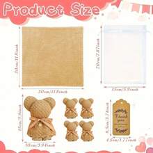 15pcs Bear & Coffee Themed Towel Set, Includes Cards And Gift Bag - Baby Shower Decorations, Kids Party Favors, Baby Shower Gifts, Party Supplies, Christmas Party Gifts, Party Presents - Brown - View 3