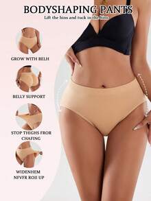 3-Piece Set Women's Butt-Lifting Panties Padded Breathable Shaping Panties Soft Comfortable Fabric Sexy Butt-Shaping Wonder Show Off Your Curves Warm Winter Panties Women's Winter Wear - 混合色A - 查看 4