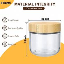 Frascos de Vidrio con Tapa 6 Piezas Frascos Herméticos de Vidrio para Almacenar Tarros de Cristal con Tapa de Rosca Bote de Cristal con Hermetica para Cocina y Despensa 10oz - 10 onzas - Ver 2