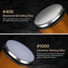 Rolling Knife Sharpener Set With Diamond And Ceramic Discs, 15°20°, Different Angles For Sharp Edges, Suitable For Any Hardness Of Steel, Wooden Grips For Honing Knives Sharpening Kitchen Gadgets - 2 ANGLES- BROWN - View 8