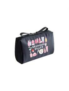 Women's & Cute Beauty Skincare Travel Organizer - Lightweight Foldable Cosmetic & Toiletry Bag With Zipper Closure, ,Lightweight Foldable Storage Bag,Women's Portable Travel Toiletries Bag, Lipstick Bag, Coin Purse, Large Makeup Storage For Daily Use, Spa, Vacation - Durable Gift-Worthy For Skincare Routine - Multicolor - View 13