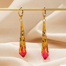 1pc Vintage Minimalist Style Luxury Dangle Earrings, Chic Long Tassel Decorative Jewelry - Multicolor - View 14