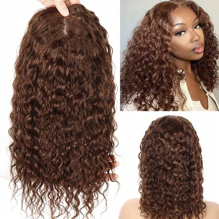 Chocolate Brown Topper Hair Lace Human Hair Toppers For Women Clip In Hair Extensions Daily Use - S4 - View 1