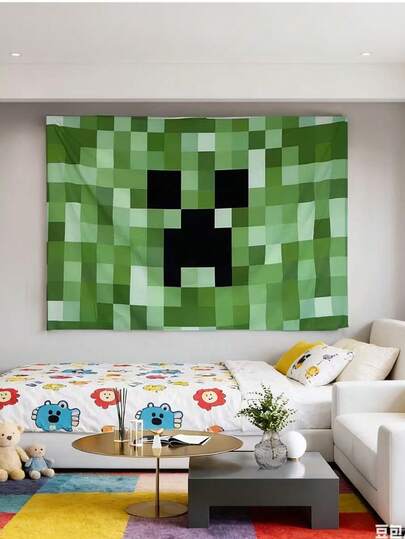  Minecraft Themed Birthday Party Wall Hanging Tapestry, Hot Selling On , Home Decor Wall Fabric