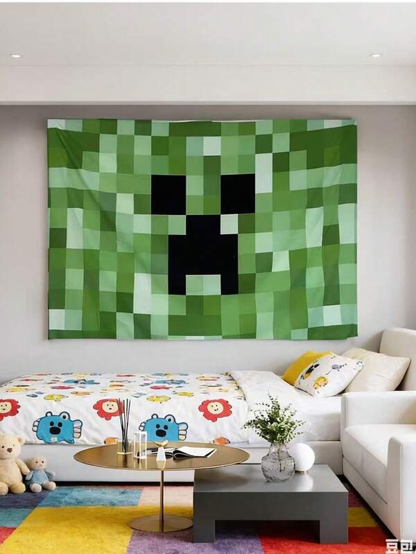 Minecraft Themed Birthday Party Wall Hanging Tapestry, Hot Selling On , Home Decor Wall Fabric