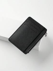 BATSIOE New Fashionable Slim Card Holder, Large Capacity Multi-Card Slots Coin Purse Wallet - Black - View 7