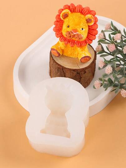1 pieza Molde de silicona con forma de león, molde para velas, molde de yeso, molde de resina DIY para decoración del hogar