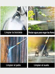 Pistola de lavadora a presión, lavadora a presión portátil con manguera de 5m, pistola de lavado de autos eléctrica de 24V, lavadora a presión para lavar autos, pisos y riego de jardín, accesorios para automóviles - Negro - Ver 7