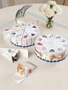 10pcs Ramadan Box Creative Triangle Cake Shape Birthday Surprise Party White Gift Blind Box Packaging Ramadan Party Supplies - Multicolor - View 7