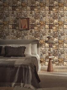 1卷1米/3米/5米棕黄色石纹艺术风格壁纸,可移除自粘式壁纸,乙烯基壁纸,适用于DIY家居装饰、房间背景、卧室、厨房、客厅、浴室、橱柜、家具翻新 - 彩色 - 查看 5