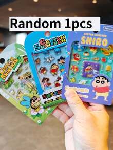 1张随机可爱卡通3D贴纸DIY手册，适用于相册 - 彩色 - 查看 7