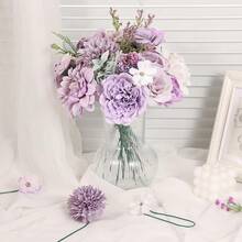 [Free Shipping]Artificial Flowers Combo Purple Rose Hydrangea Fake Flowers With Stem For DIY Wedding Bouquets Centerpieces Arrangements Bridal Ba By Shower Home Decor - 復古紫色 - 查看 6