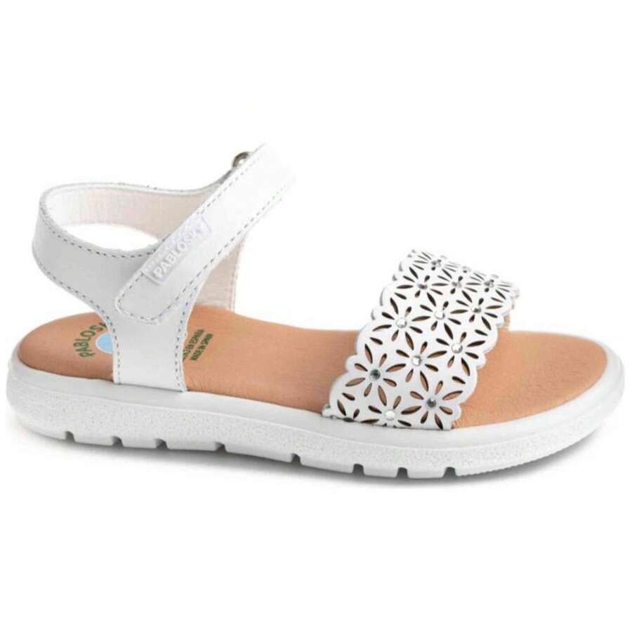 Pablosky Sandals 442400 For Girls In Color White - White - View 1