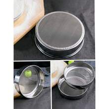 Kit 6 Peneiras Culinárias Em Aço Inox Fubá Farinha Jogo 6 Peças Vários Diâmetros Para Cozinha - Multicolorido - Visão 5