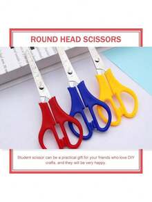 EstiloTendenciaTofficu Tijeras Escolares Para NiñOs Con Escala, 12 Piezas, 13.2 Cm, Punta Redonda, Acero Inoxidable, Colores Surtidos, Para Manualidades, Diy, Oficina Y HogarCalidad PremiumVersióN Mejorada - 1 - Ver 3